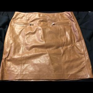 Ann Taylor Camel/Tan Leather Skirt